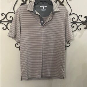Sawgrass Stripe Polo - Quicksilver.  Southern Shirt. Size Small